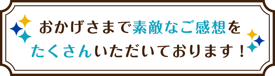 すてきなご感想をたくさんいただいています