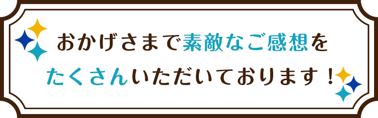 すてきなご感想をたくさんいただいています